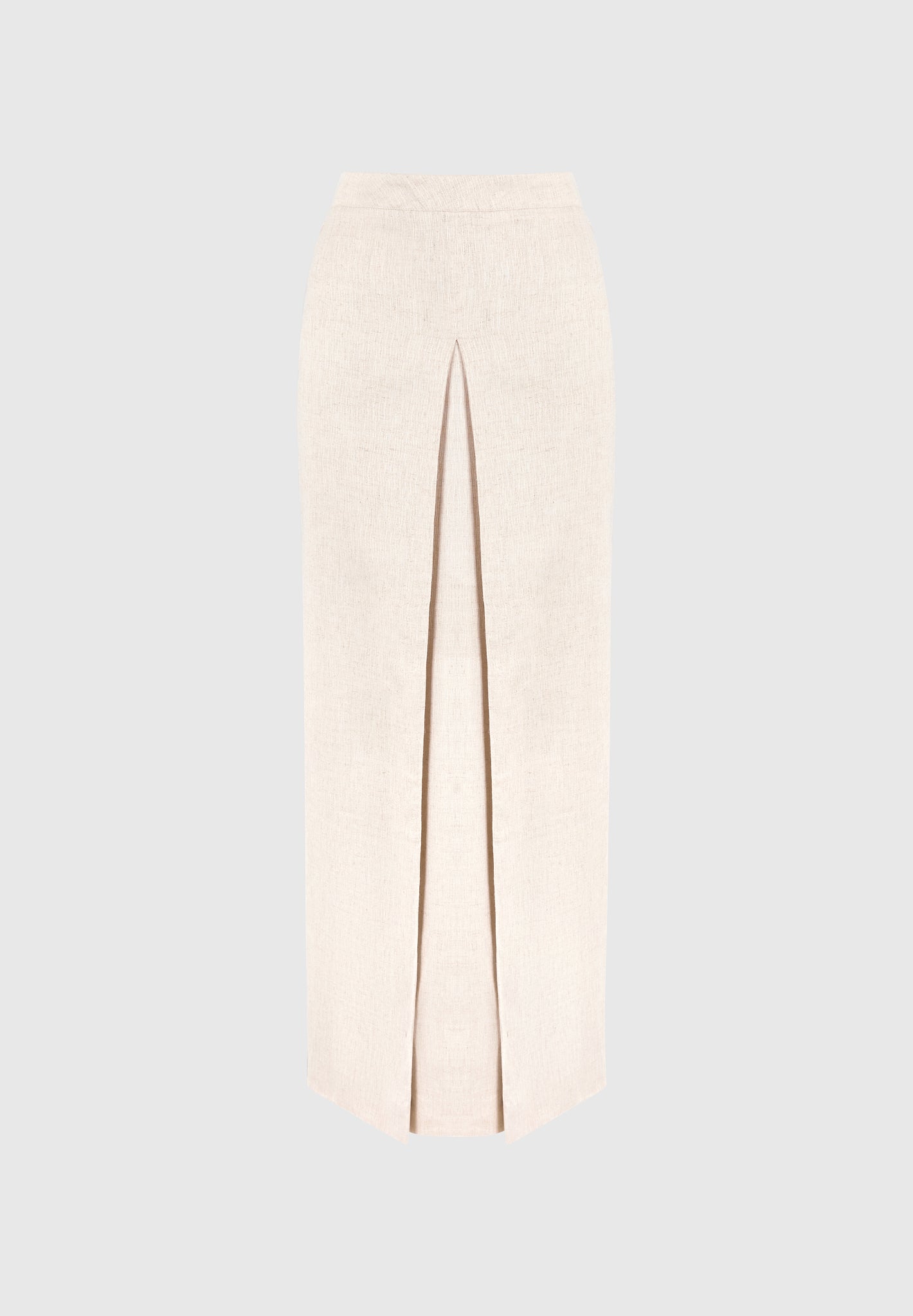 Regine - Linen A-Line Maxi Skirt - Natural