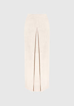 Regine - Linen A-Line Maxi Skirt - Natural