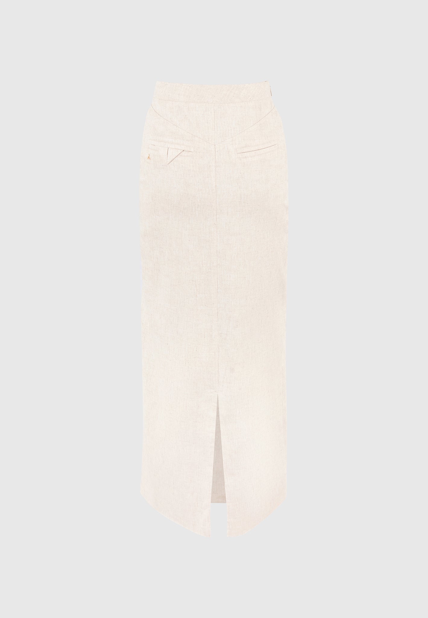 Regine - Linen A-Line Maxi Skirt - Natural