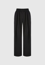 Fanny - Straight Leg Box Pleat Joggers - Black