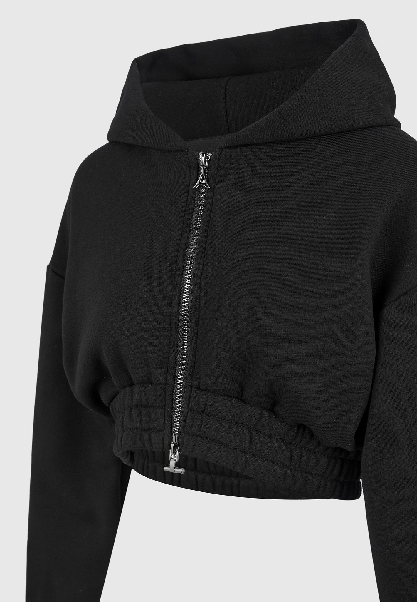 Josiane - Relaxed Zip Through Hoodie - Black