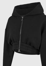 Josiane - Relaxed Zip Through Hoodie - Black