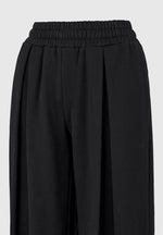 Fanny - Straight Leg Box Pleat Joggers - Black