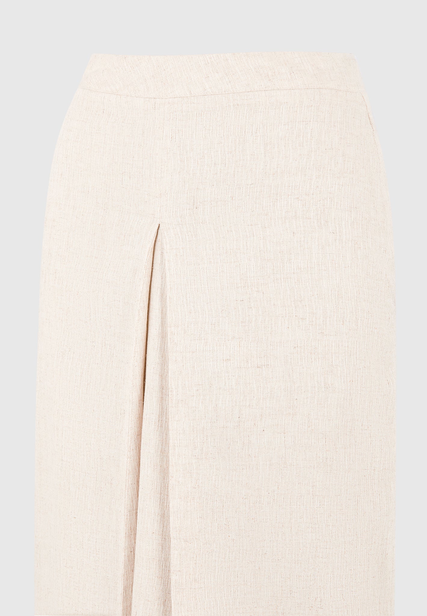 Regine - Linen A-Line Maxi Skirt - Natural