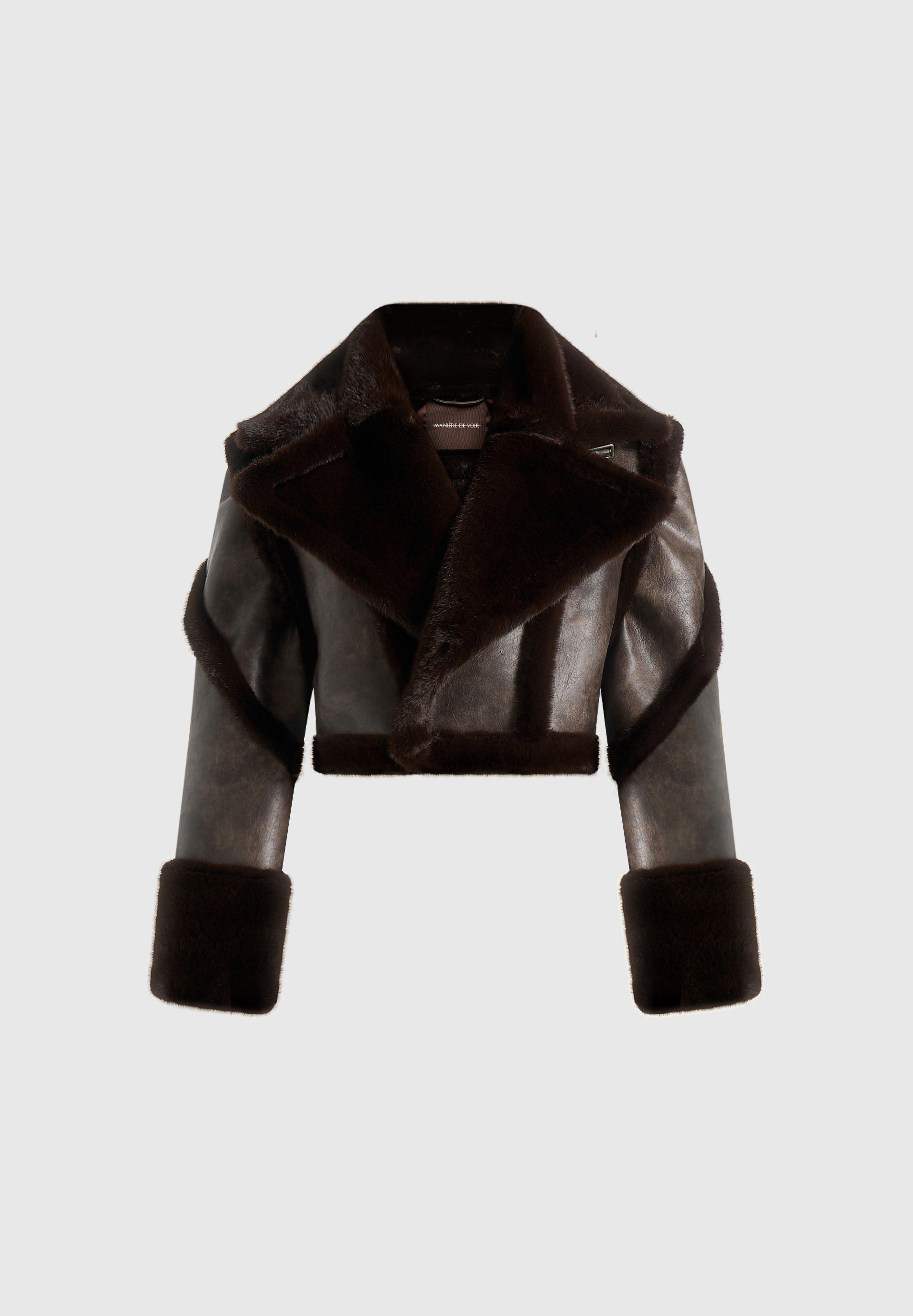 Kena - Vintage Leather & Plush 2-in-1 Gilet Jacket - Brown