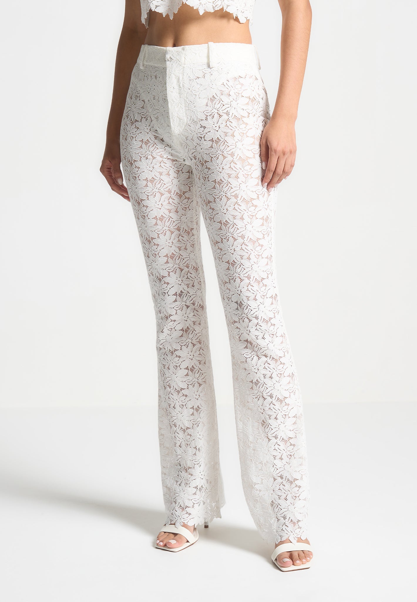 lace-fit-and-flare-trousers-white