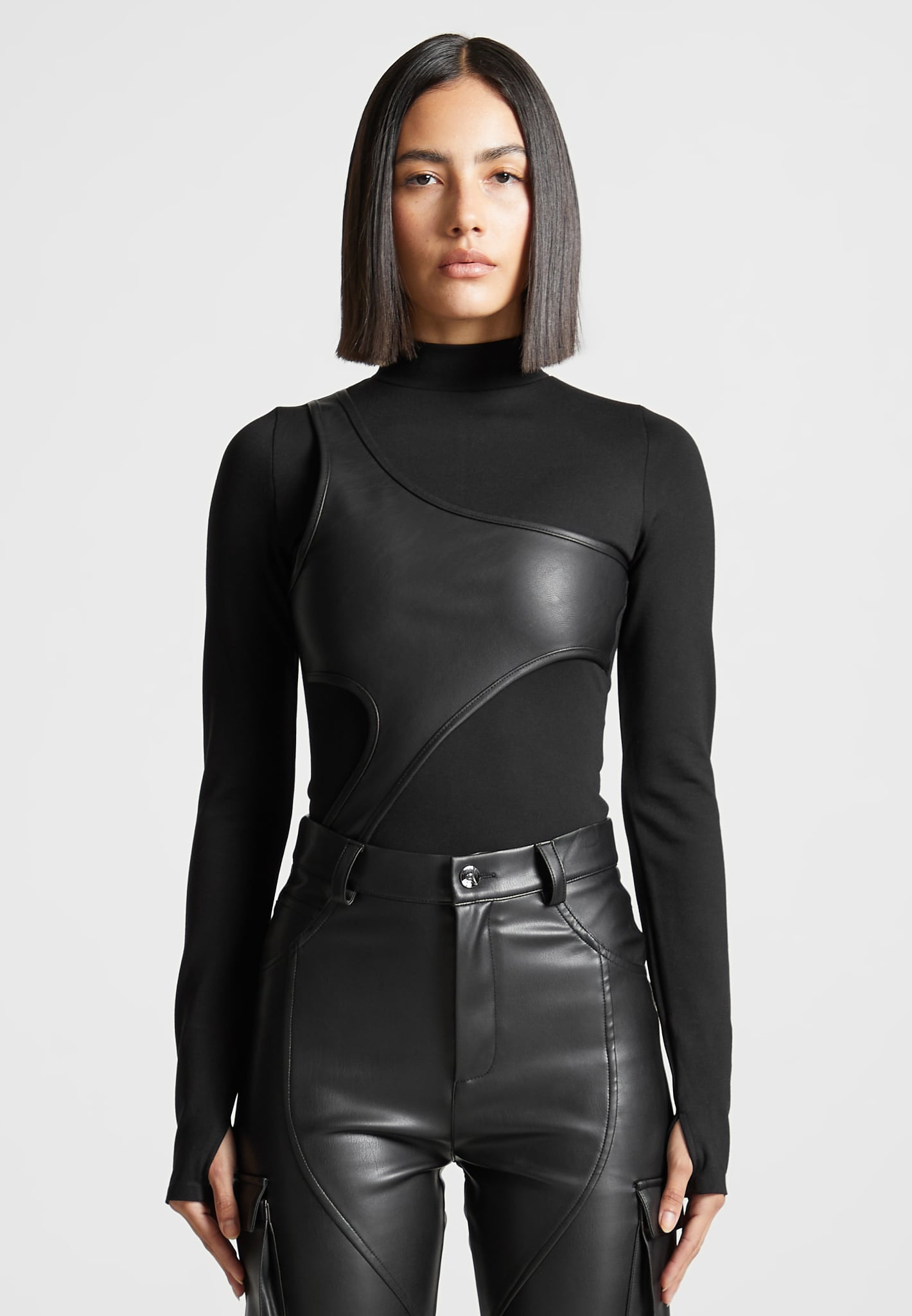 Black Leather Body Suit