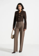 Daphina - Tailored Wool Jacket - Brown