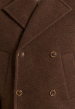 Mika - Unisex Double Breasted Wool Jacket - Brown
