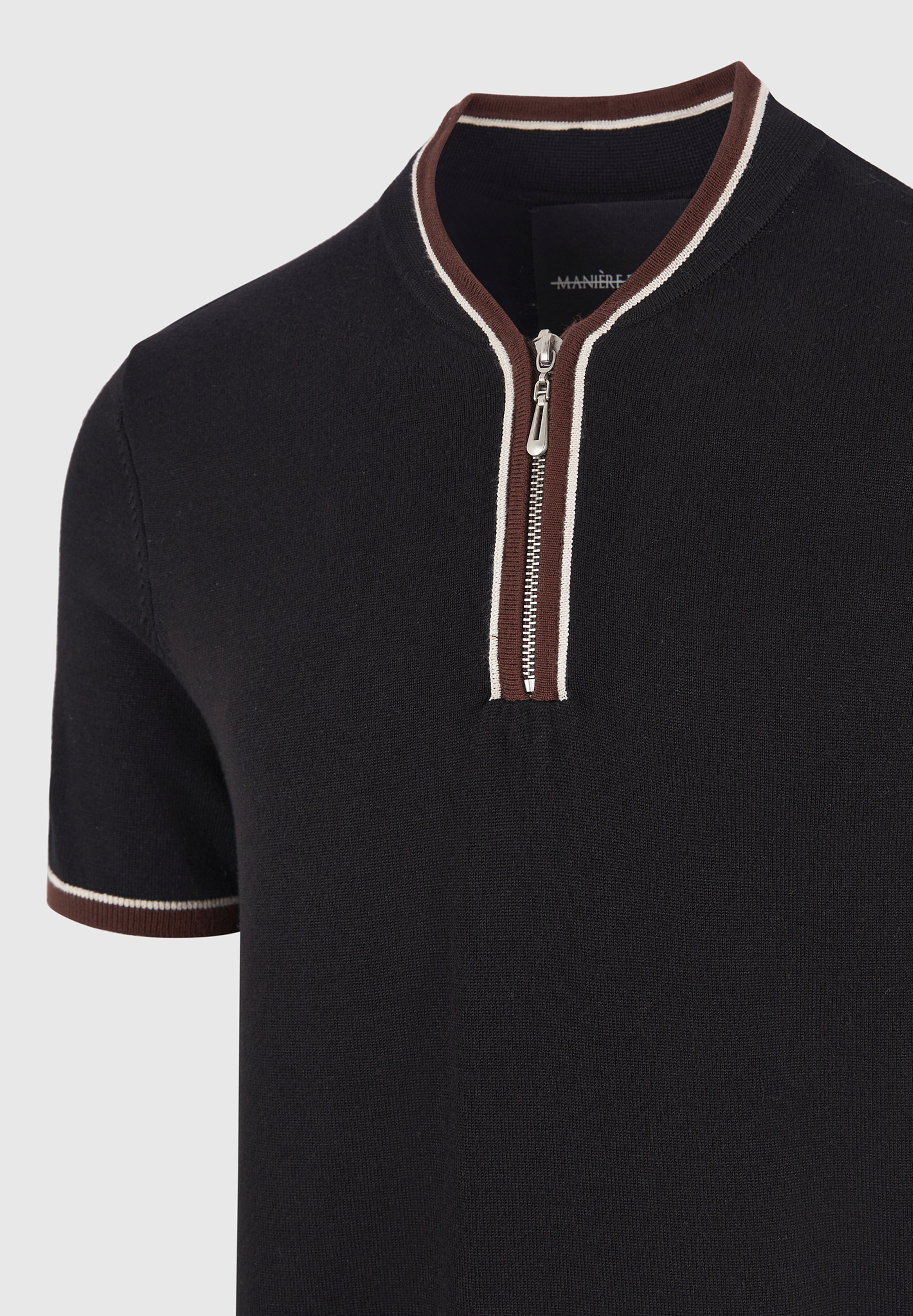 crew-neck-zip-polo-shirt-black