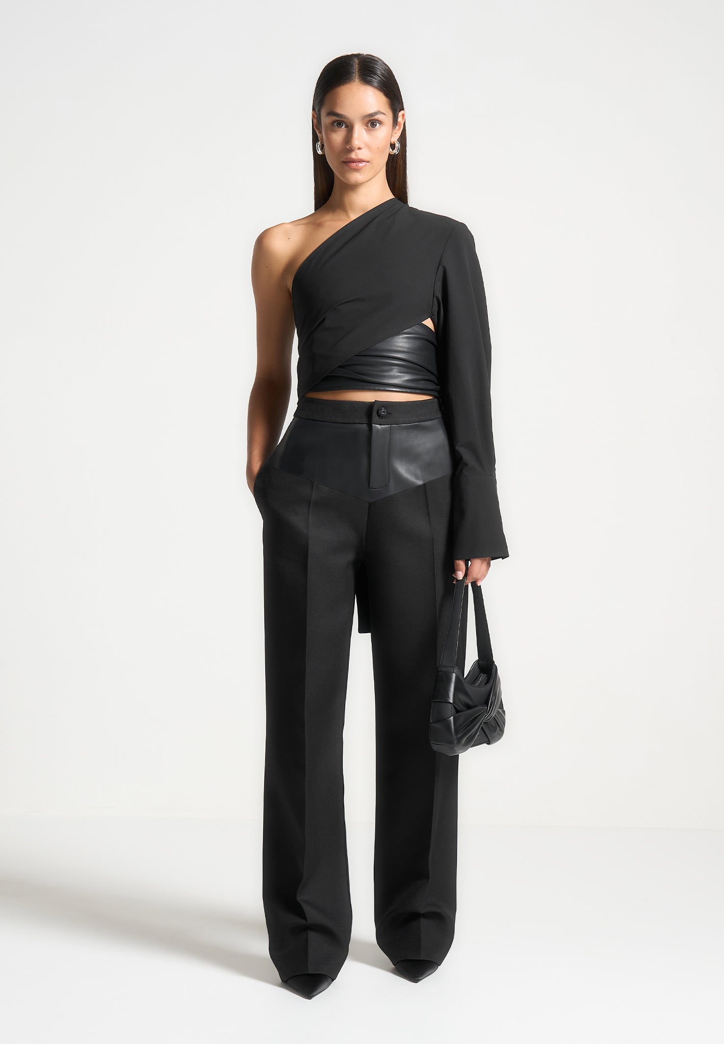 blanche-leather-panel-tailored-trousers-black