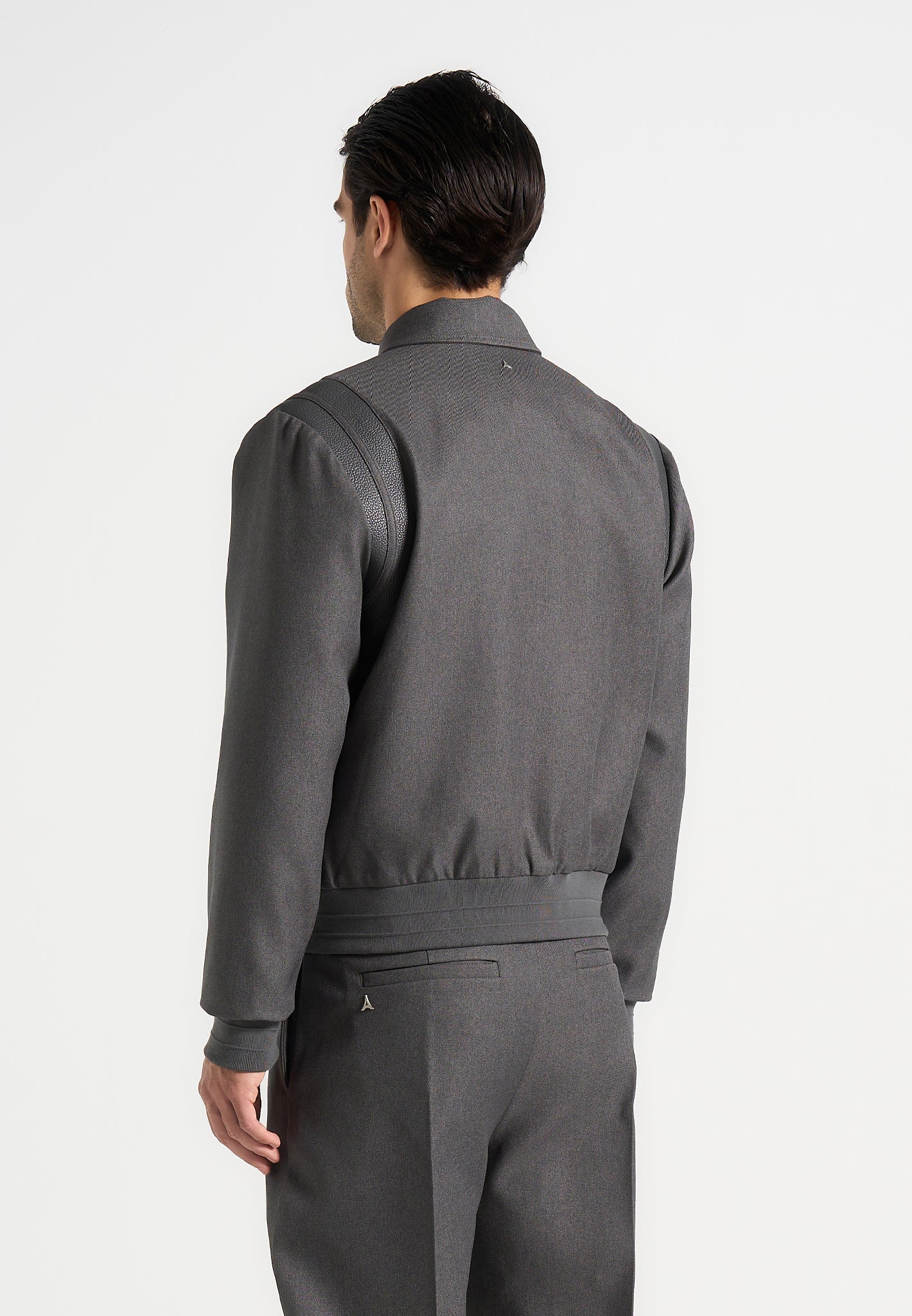 Denis - Tailored Varsity Jacket - Grey