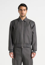 Denis - Tailored Varsity Jacket - Grey