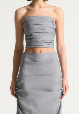tailored-pleated-bandeau-corset-top-grey