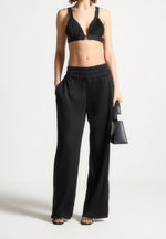Pleated Eiffel Bralette - Black