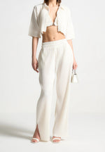 Lila - Pleated Pants - Off White