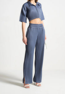 L⁠ila - Pleated Pants - Steel Blue