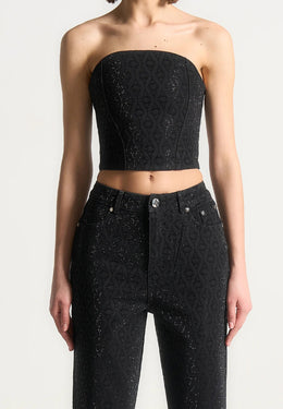 rhinestone-eiffel-denim-bandeau-corset-top-black