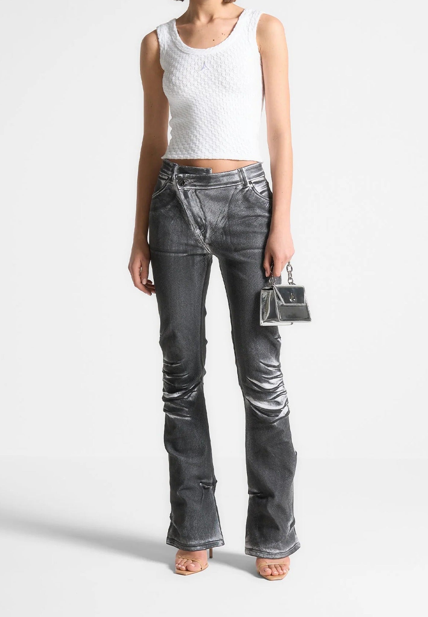 oil-print-tacked-fit-and-flare-jeans-white-grey
