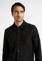 Thomas - Suede Long Sleeve Shirt - Black