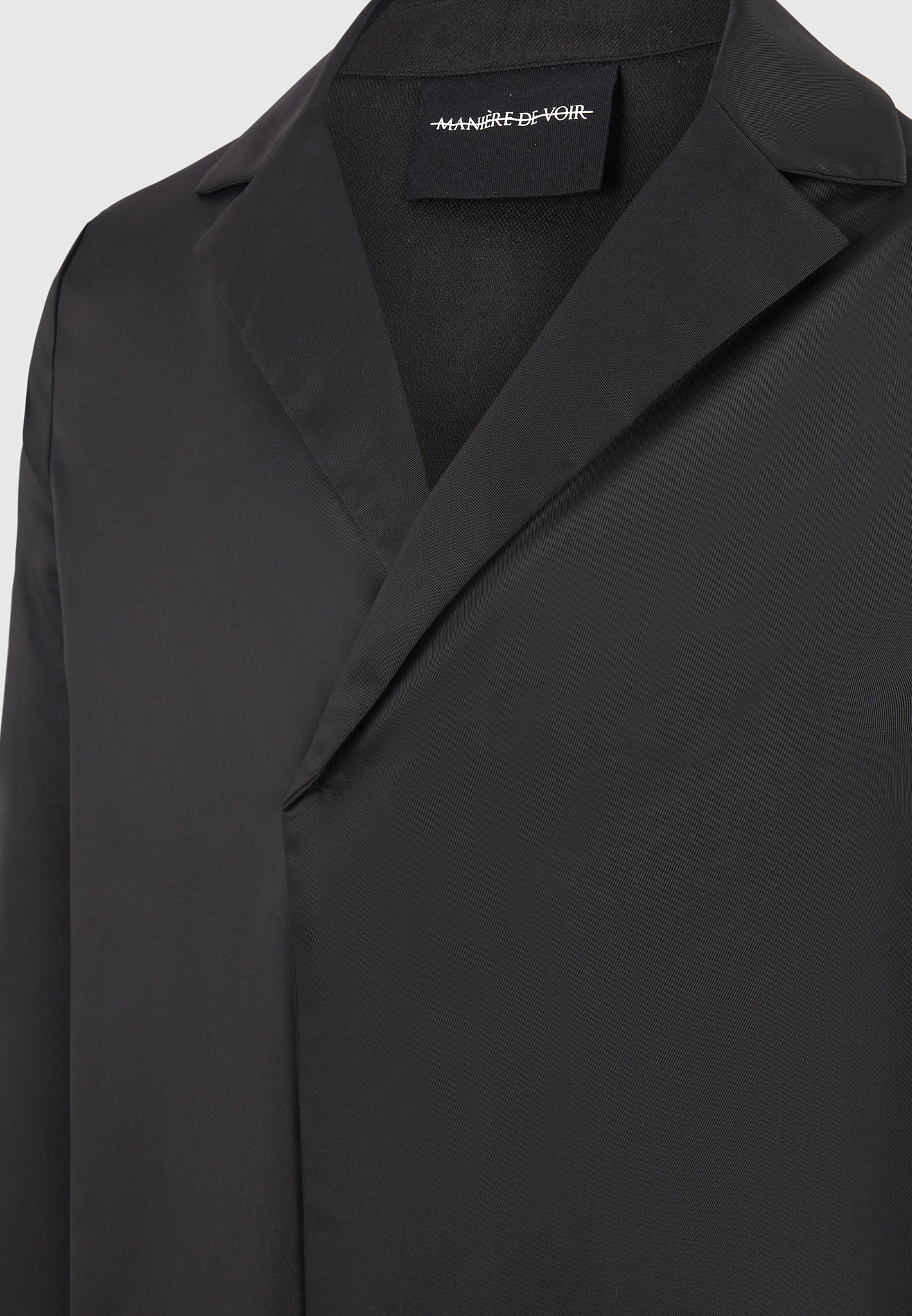 Alban - Satin Double Breasted Shirt - Black