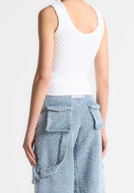 Pearl - Eiffel Knitted Tank Top - White