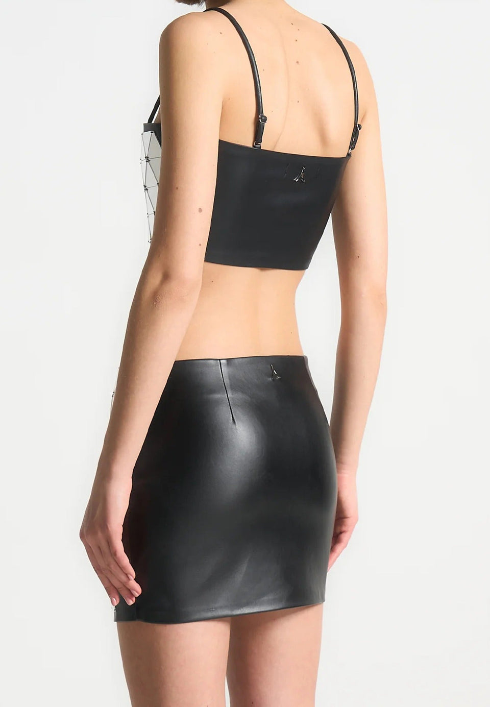 vegan-leather-mirrored-bandeau-top-silver-black