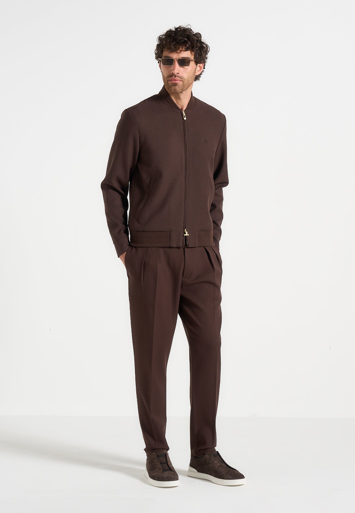 Sami - Tailored Bomber Jacket - Brown 