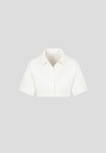 Mona - Pleated Cropped Shirt - Off White