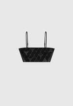 Leather Mirrored Bandeau Top - Black/Black