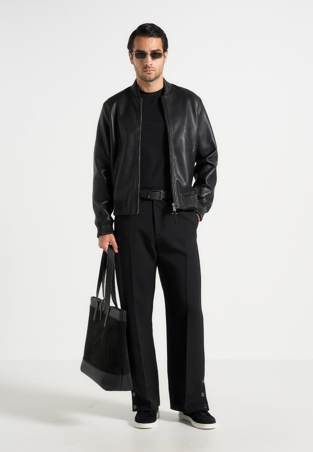 Boris - Tailored Button Cuff Trousers - Black