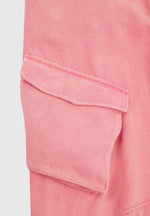 Anne - High Waisted Cargo Pants - Washed Pink