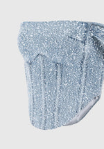 Bonnie - Boucle Denim Bardot Corset Top - Mid Blue
