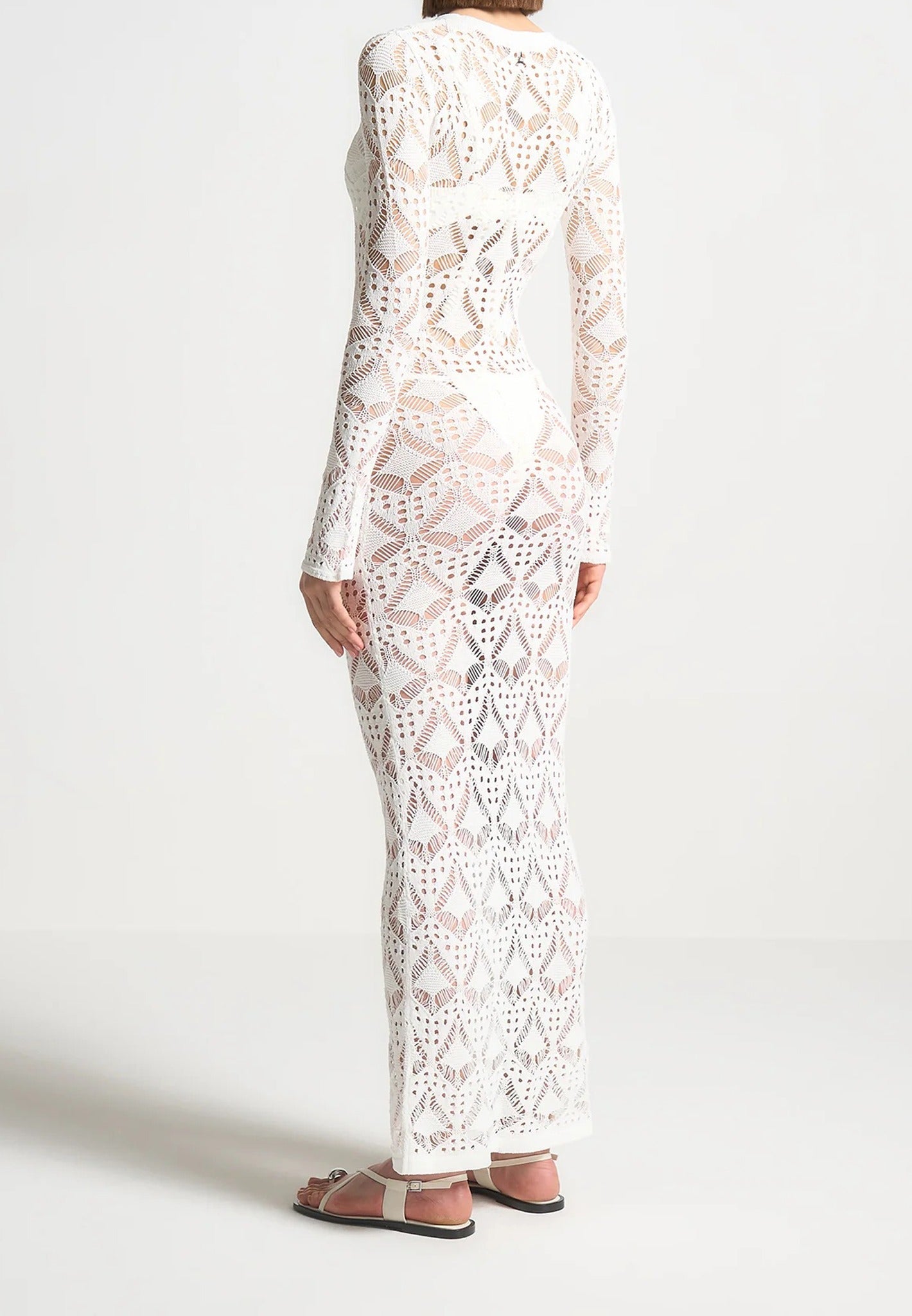 Knit Longline Cover Up Cardigan - Off White