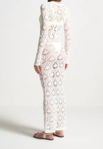 Knit Longline Cover Up Cardigan - Off White