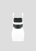Layered Corset Mini Dress - White/Black