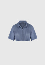 Mona - Pleated Cropped Shirt - Black