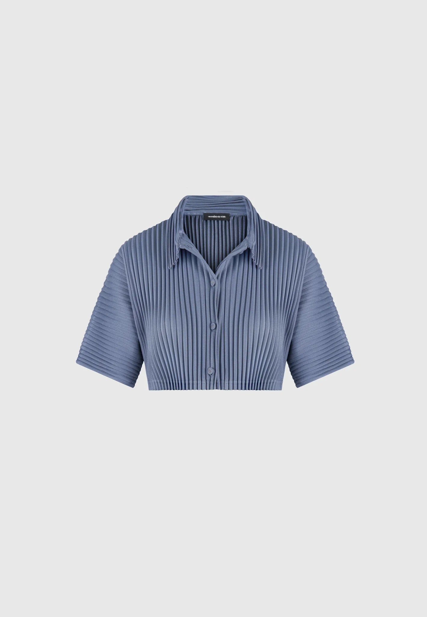 M⁠ona - Pleated Cropped Shirt - Black