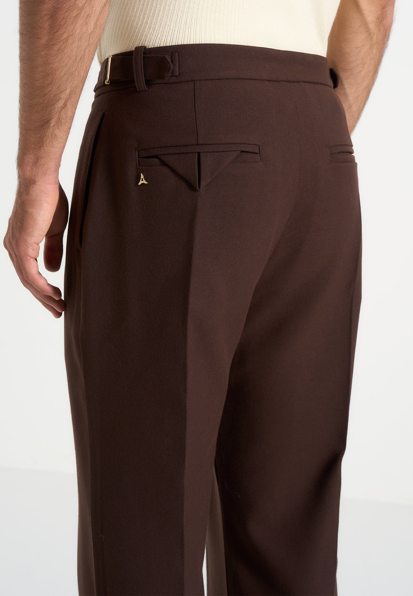 P⁠ierre - Relaxed Fit Pleated Tailored Trousers - Brown