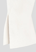 Rib Knit Longline Bandeau Top - Off White
