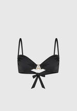 Eiffel Ruched Bikini Top - Black