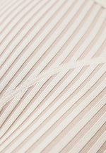 Knitted Two Tone Jumpsuit with Belt - Beige/Taupe