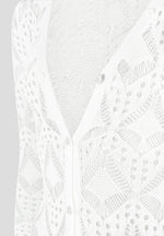 Knit Longline Cover Up Cardigan - Off White