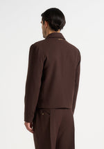 Hector - Double Breasted Tailored Cropped Blazer - Brown