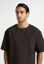 leon-boxy-cropped-hatched-t-shirt-dark-brown