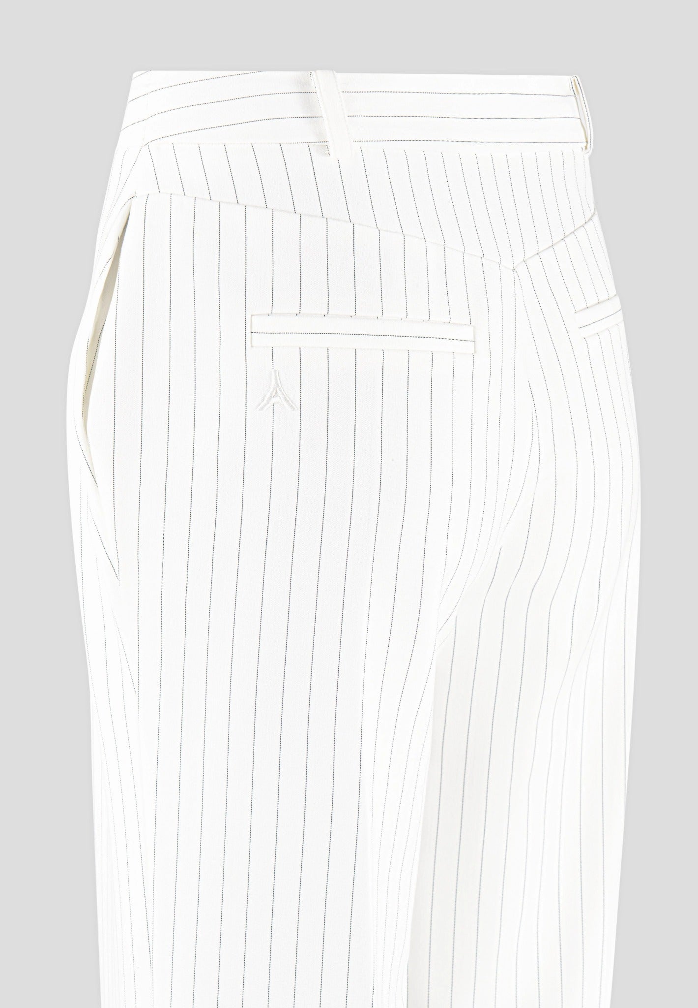 Julie - Pinstripe Twin Pleat Tailored Pants - White