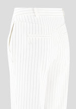 Julie - Pinstripe Twin Pleat Tailored Pants - White