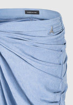 Asymmetric Drape Midaxi Skirt - Blue