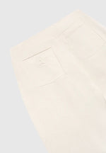Pleated Mid Rise Straight Leg Jeans - Cream