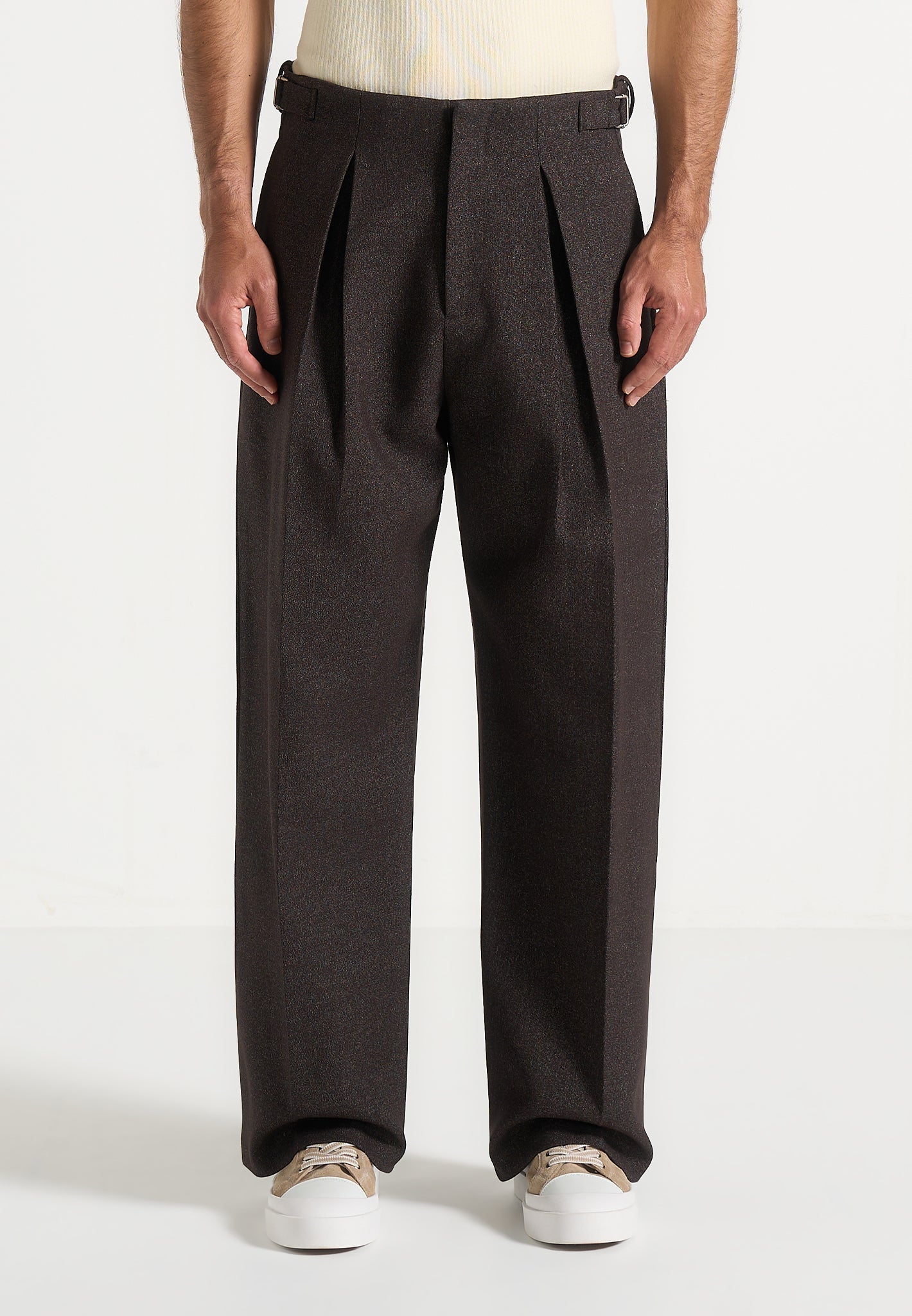 lior-box-pleat-hatched-wide-leg-trousers-dark-brown